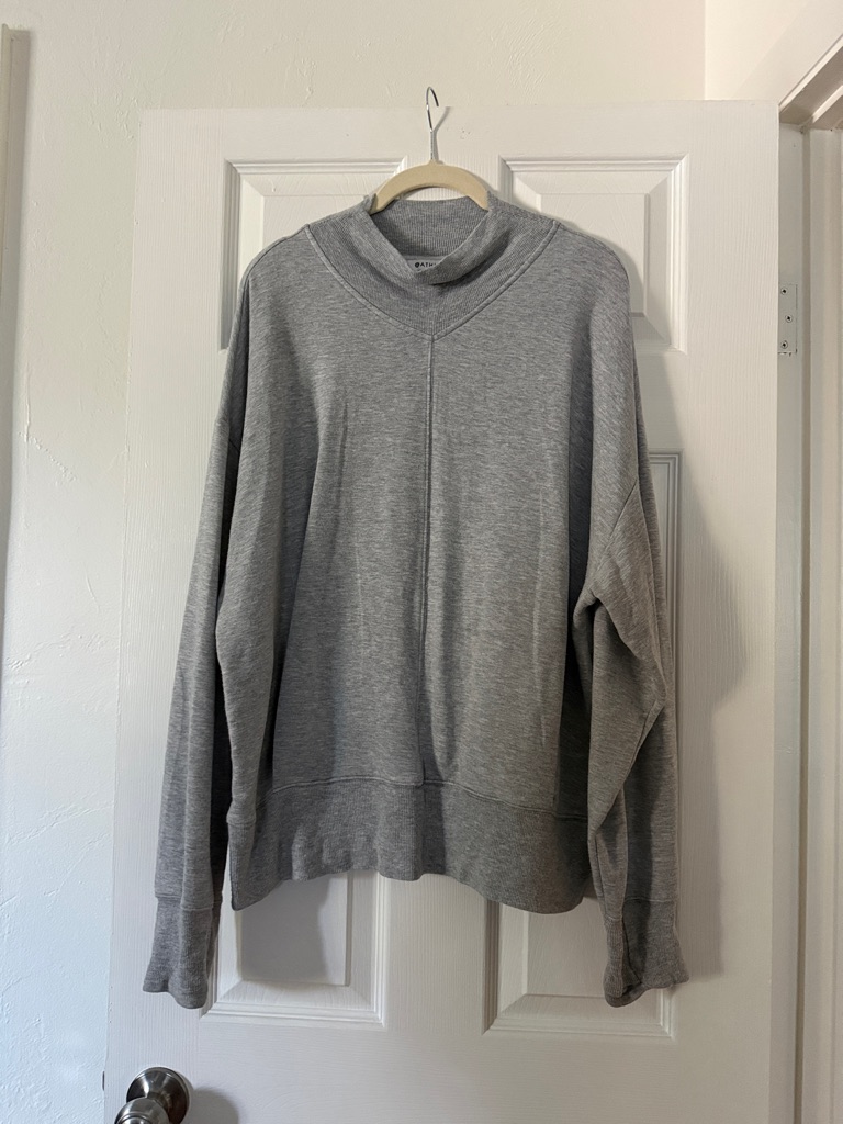 Athleta Womenâs Gray Mock Neck Sweater - Classic Casual